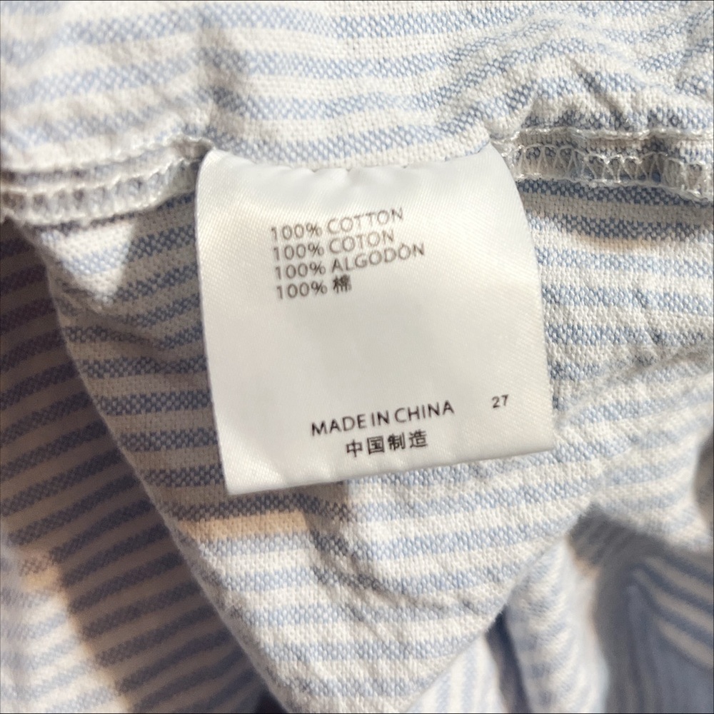 Brandy Melville Light Blue and White Striped Women's Boxer Shorts One Size EUC - Picture 4 of 5